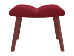 Best vidaXL Relaxsessel mit Hocker Weißrot Samt Modell 6