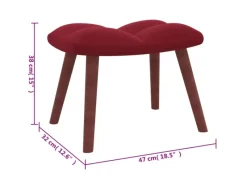 Best vidaXL Relaxsessel mit Hocker Weißrot Samt Modell 6