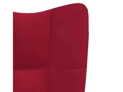 Best vidaXL Relaxsessel mit Hocker Weißrot Samt Modell 6