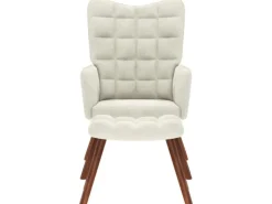 Clearance vidaXL Relaxsessel mit Hocker Samt 4016830 Creme