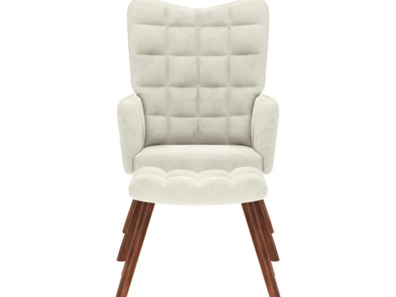 Clearance vidaXL Relaxsessel mit Hocker Samt 4016830 Creme