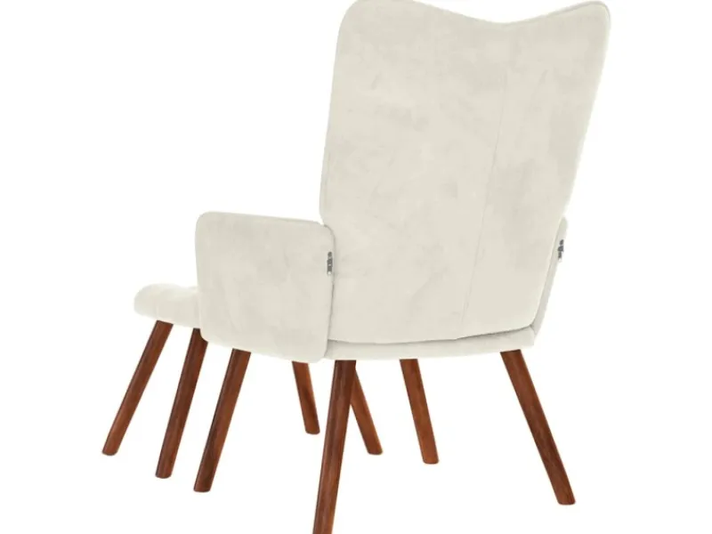 Clearance vidaXL Relaxsessel mit Hocker Samt 4016830 Creme