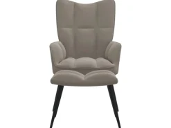 Sale vidaXL Relaxsessel mit Hocker Hellgrau Samt Modell 5