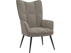 Sale vidaXL Relaxsessel mit Hocker Hellgrau Samt Modell 5