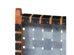 vidaXL Relaxstuhl Klappbar Geflochten Schwarz Echtleder