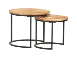 vidaXL Satztische 2 Stk. Massivholz Akazie Modell 1