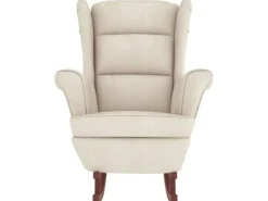 Best vidaXL Schaukelsessel und Hocker mit Holzbeinen Creme Samt