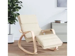 Discount vidaXL Schaukelstuhl Creme Stoff Modell 15