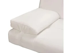 New vidaXL Schlafsofa mit 2 Kissen Kunstleder Ausziehbar Cremeweiß