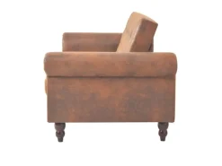 Hot vidaXL Schlafsofa mit Armlehnen Kunstleder braun