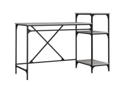 vidaXL Schreibtisch mit Regal Grau Sonoma 135x50x90 cm Holzwerkstoff 826712