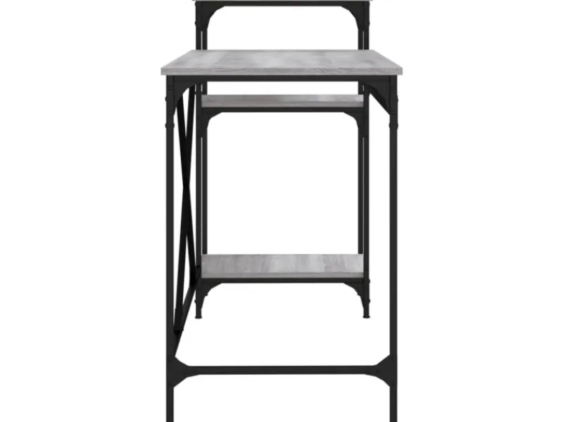 vidaXL Schreibtisch mit Regal Grau Sonoma 135x50x90 cm Holzwerkstoff 826712