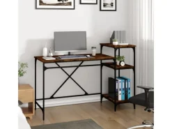 Hot vidaXL Schreibtisch mit Regal Räuchereiche 135x50x90 cm Holzwerkstoff 826711 Raucheiche