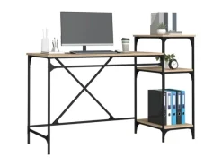 Best vidaXL Schreibtisch mit Regal Sonoma-Eiche 135x50x90 cm Holzwerkstoff 826710 Sonoma Eiche