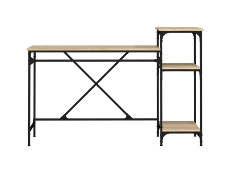 Best vidaXL Schreibtisch mit Regal Sonoma-Eiche 135x50x90 cm Holzwerkstoff 826710 Sonoma Eiche