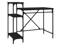 Best vidaXL Schreibtisch mit Regal 105x50x90cm Holzwerkstoff Eisen 826714 Schwarz