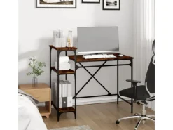 vidaXL Schreibtisch mit Regal Räuchereiche 105x50x90 cm Holzwerkstoff 826716