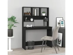 Outlet vidaXL Schreibtisch mit Regal 102x45x148 cm Holzwerkstoff 823001 Schwarz