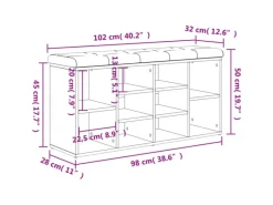 Online vidaXL Schuhbank Weiß 102x32x50 cm Holzwerkstoff