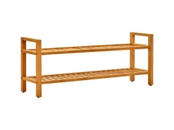 vidaXL Schuhregal mit 2 Etagen 100x27x40 cm Massivholz Eiche 331748