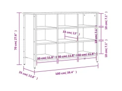 Outlet vidaXL Schuhregal 100x35x70 cm Holzwerkstoff 831843 Schwarz