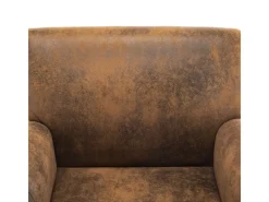 vidaXL Sessel Braun Kunstleder Wildleder-Optik