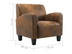 vidaXL Sessel Braun Kunstleder Wildleder-Optik