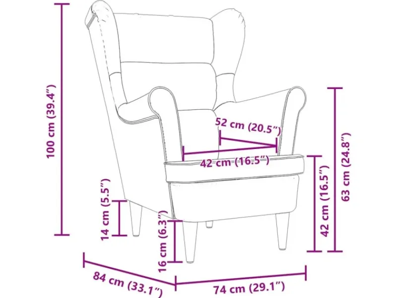 vidaXL Sessel 74x84x100 cm Stoff 4016902