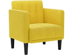 vidaXL Sessel mit Armlehnen Gelb 53 cm Samt 4100558