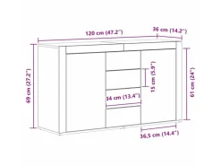New vidaXL Sideboard 120 x 36 x 69 cm Holzwerkstoff 3333859 Betongrau