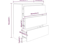 vidaXL Sideboard 60x35x76 cm Holzwerkstoff 801386