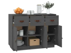 vidaXL Sideboard Grau 100x40x75 cm Massivholz Kiefer 820149