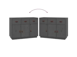 vidaXL Sideboard Grau 100x40x75 cm Massivholz Kiefer 820149