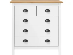 vidaXL Sideboard Hill Weiß 79x40x80 cm Massivholz Kiefer 288918