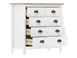 vidaXL Sideboard Hill Weiß 79x40x80 cm Massivholz Kiefer 288918