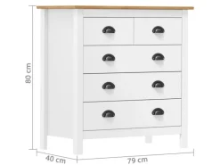 vidaXL Sideboard Hill Weiß 79x40x80 cm Massivholz Kiefer 288918