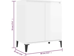 Online vidaXL Sideboard Hochglanz-Weiß 60x35x70 cm Holzwerkstoff 806082