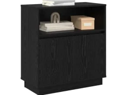 vidaXL Sideboard mit LED Schwarz Eichen-Optik 71 x 34,5 x 75 cm 869651