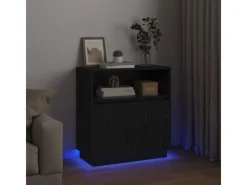 vidaXL Sideboard mit LED Schwarz Eichen-Optik 71 x 34,5 x 75 cm 869651