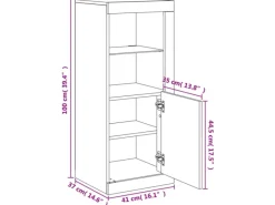 vidaXL Sideboard mit LED-Leuchten Schwarz 41x37x100 cm 836645