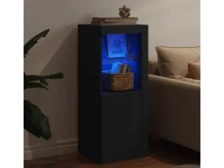vidaXL Sideboard mit LED-Leuchten Schwarz 41x37x100 cm 836645