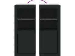 vidaXL Sideboard mit LED-Leuchten Schwarz 41x37x100 cm 836645