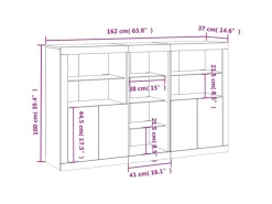 Outlet vidaXL Sideboard mit LED-Leuchten Schwarz 162x37x100 cm 3209171