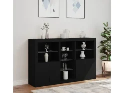 Outlet vidaXL Sideboard mit LED-Leuchten Schwarz 162x37x100 cm 3209171