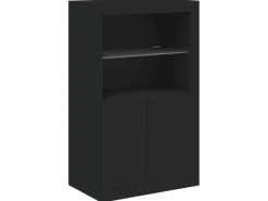 Outlet vidaXL Sideboard mit LED-Leuchten Schwarz 162x37x100 cm 3209171