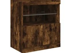 vidaXL Sideboard mit LED-Leuchten Räuchereiche 60x37x67 cm 836655