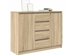 vidaXL Sideboard mit Schubladen Sonoma-Eiche 100,5x35x76 cm 3328446