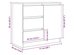 Online vidaXL Sideboard mit Schublade Weiß 71x35x65 cm Holzwerkstoff 861571