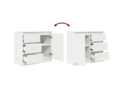 Online vidaXL Sideboard mit Schublade Weiß 71x35x65 cm Holzwerkstoff 861571