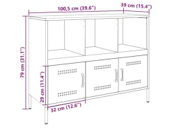 vidaXL Sideboard 100,5x39x79 cm Stahl 843090